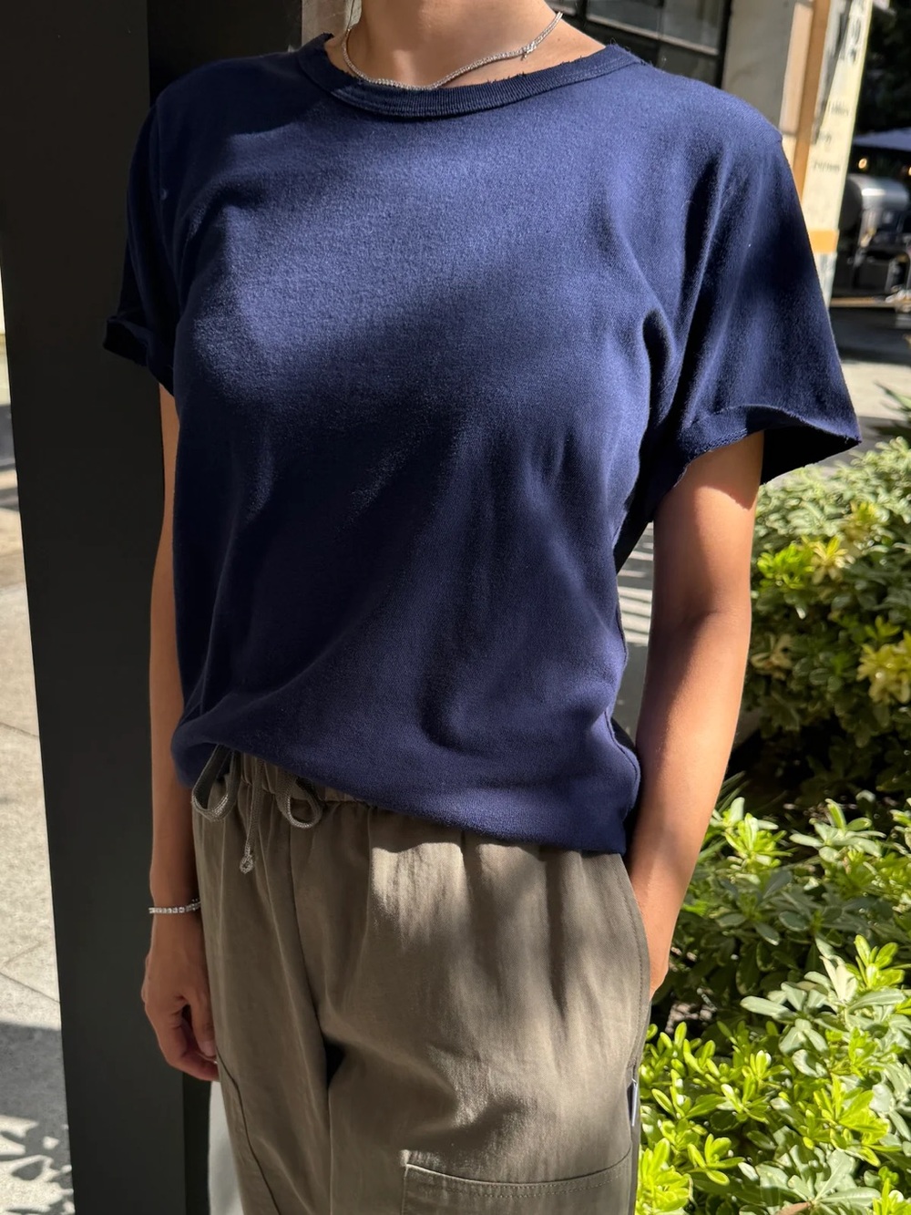 NWOT Le Bon Shoppe Vintage Boy Tee Navy S